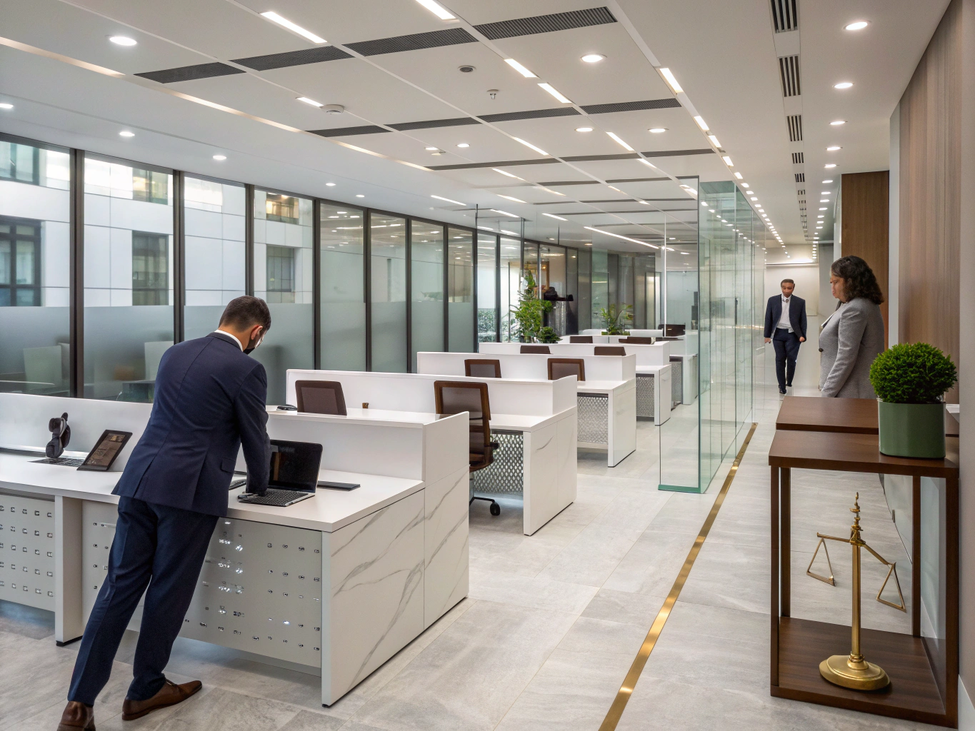 Professional legal environment with clean lines and white space