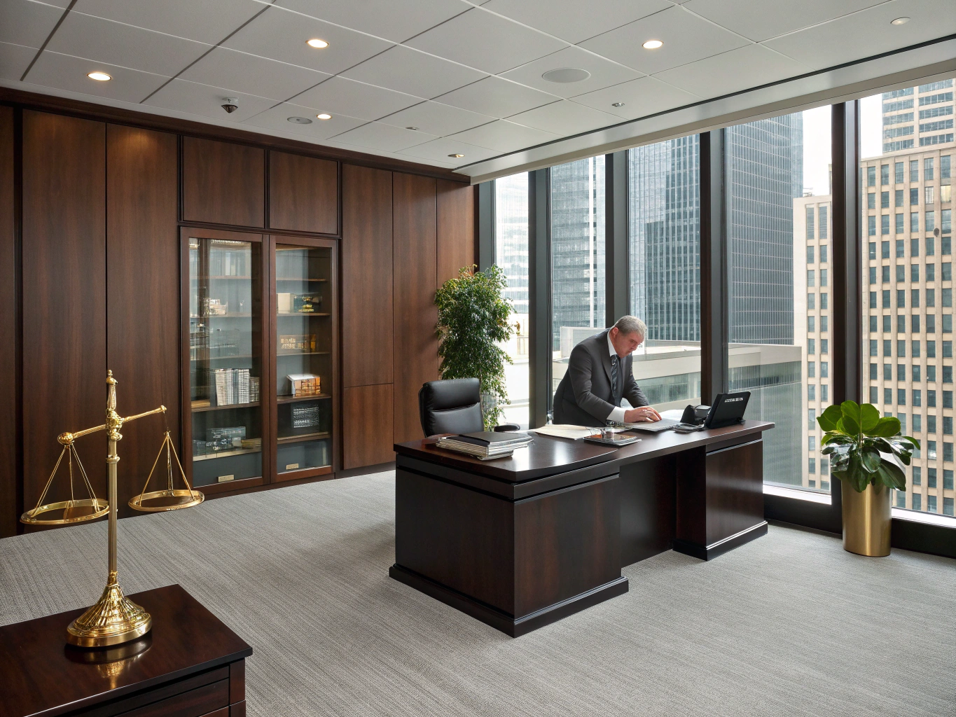 Modern law firm office interior with high-end architecture